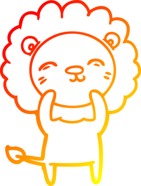 Bir insan tarafından çizilmiş karikatür aslanının sıcak çizgi çizimi