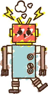 Bir insan tarafından çizilen Çılgın Robot Tebeşiri