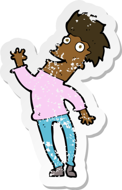 Bir insan tarafından çizilmiş mutlu bir adamın karikatür yapıştırması.