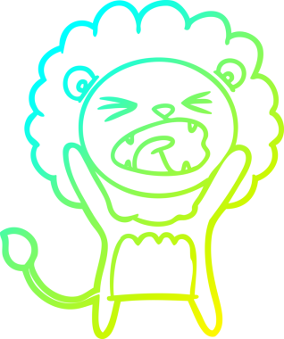 Bir insan tarafından çizilmiş karikatür aslanı çizimi.