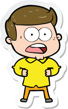 Bir insan tarafından çizilmiş bir karikatür çıkartması.