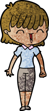 Bir insan tarafından çizilmiş karikatür kadın.