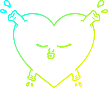 Bir insan tarafından çizilmiş karikatür kalp çizimi.