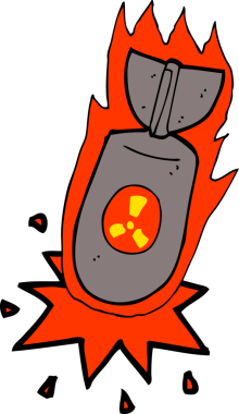 bir insan tarafından çizilmiş atom bombası.