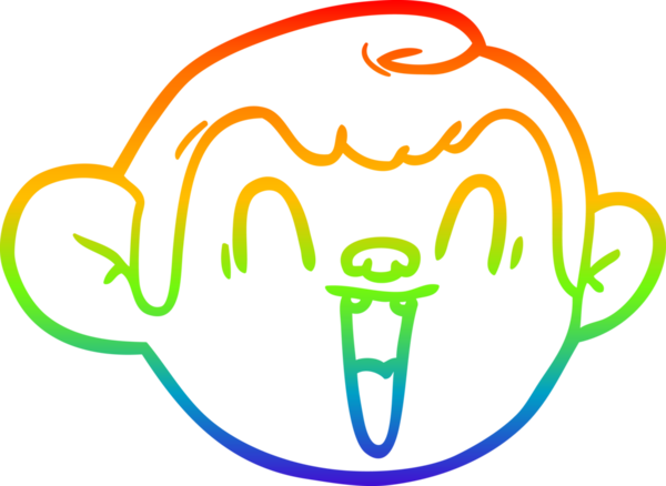 gökkuşağı gradyan çizgi çizimi bir insan tarafından çizilmiş maymun yüzü