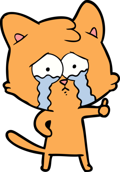 Bir insan tarafından çizilmiş çizgi film kedisi.