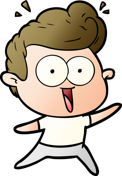 Bir insan tarafından çizilmiş heyecanlı bir çizgi film.