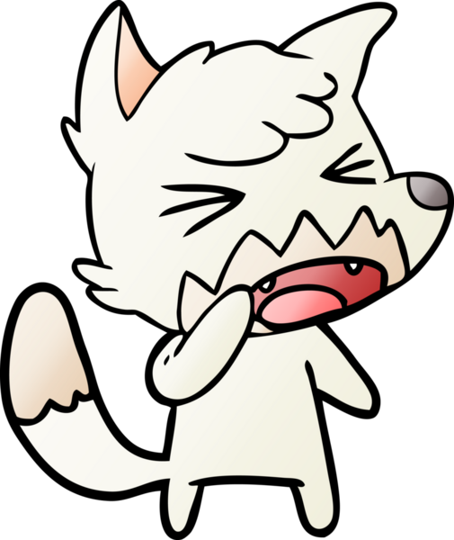 Bir insan tarafından çizilmiş kızgın çizgi film tilkisi.