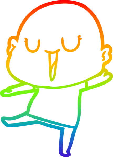 gökkuşağı gradyan çizimi mutlu bir çizgi kel adamın çizimi bir insan tarafından çizildi