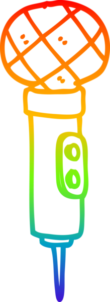 gökkuşağı gradyan çizgi çizimi bir insan tarafından çizilmiş bir karikatür mikrofon
