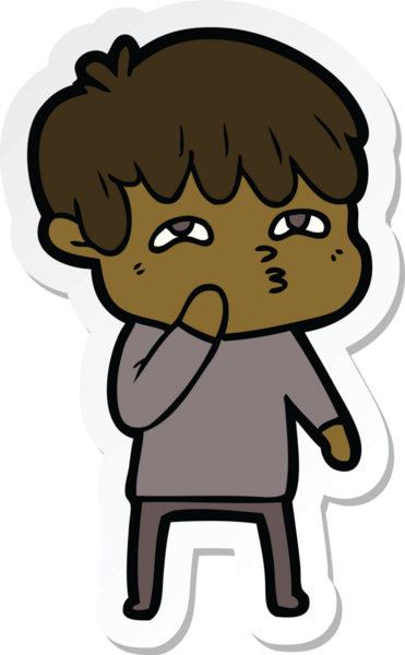 Bir insan tarafından çizilmiş garip bir adamın çıkartması.