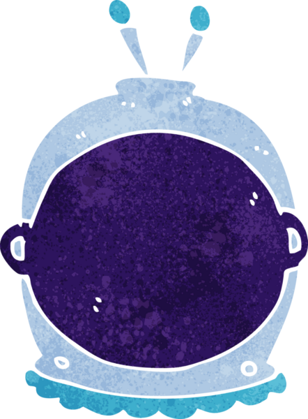 Bir insan tarafından çizilmiş bir uzay kaskı.