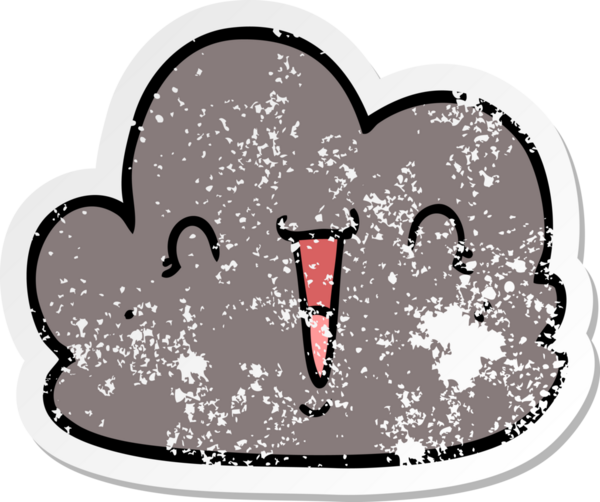 Bir insan tarafından çizilmiş mutlu bir karikatür çıkartması.