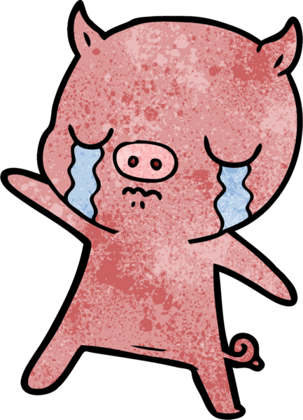 Bir insan tarafından çizilmiş domuz ağlaması.