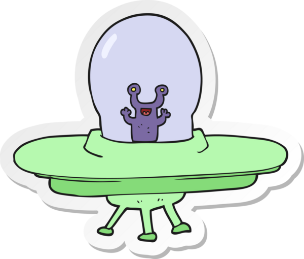 Bir insan tarafından çizilmiş uzaylı uzay gemisinin çıkartması.