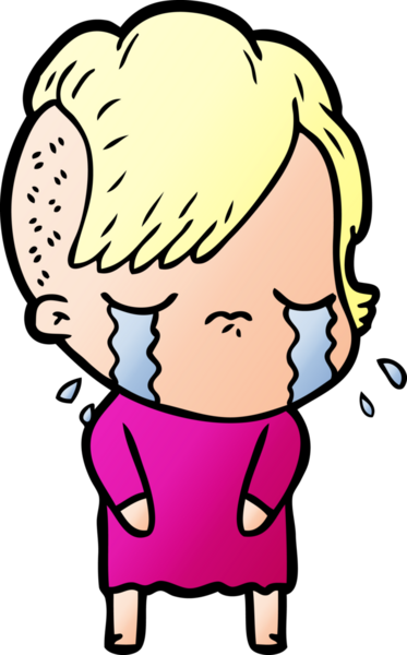 Bir insan tarafından çizilmiş ağlayan bir kız.