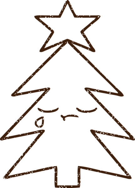 Bir insan tarafından çizilmiş Noel Ağacı Kömürü