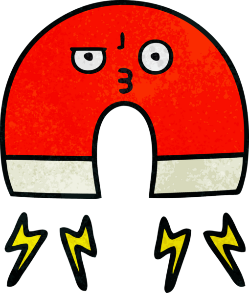 Bir insan tarafından çizilmiş mıknatısın grunge desen karikatürü