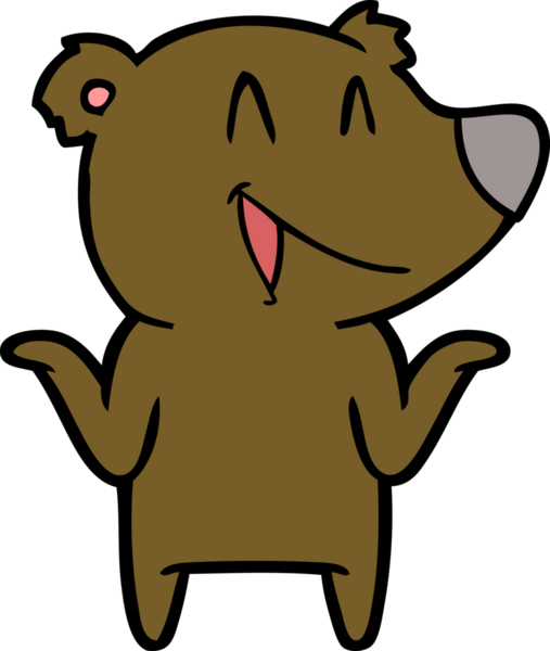 Bir insan tarafından çizilmiş gülen ayı çizgi filmi.