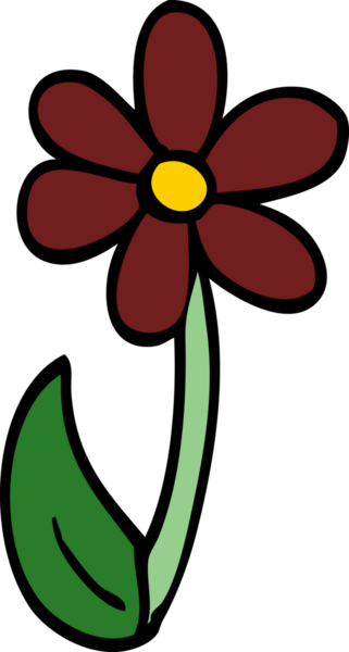 Bir insan tarafından çizilmiş tek bir çiçek.