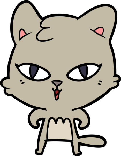 Bir insan tarafından çizilmiş çizgi film kedisi.