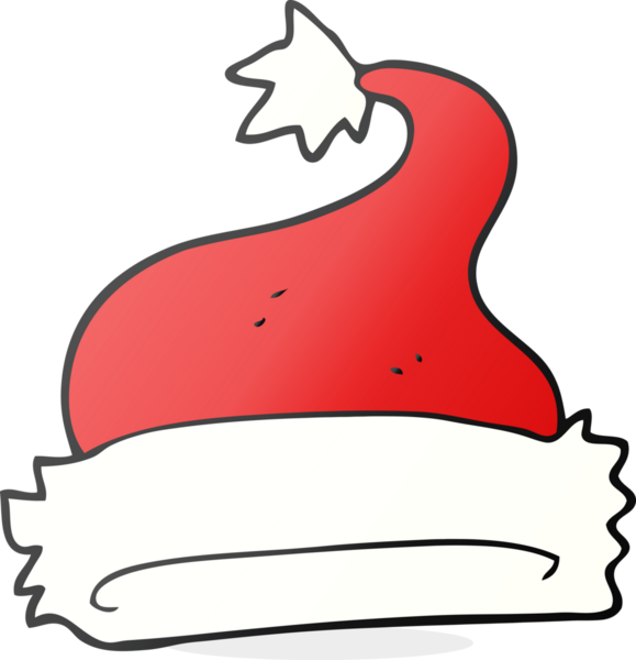 Bir insan tarafından çizilmiş serbest çizim Noel şapkası.