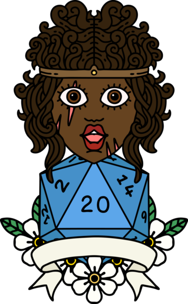 Retro Dövme Tarzı İnsan Barbarlığı Bir insan tarafından çizilmiş 20 zar ile