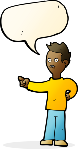 Bir insan tarafından çizilmiş konuşma balonuyla işaret eden karikatür şoku.