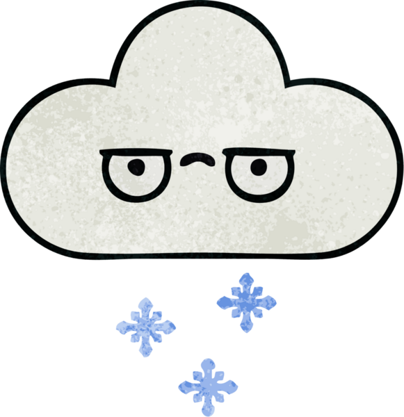 Bir insan tarafından çizilmiş bir kar bulutunun retro grunge dokusu