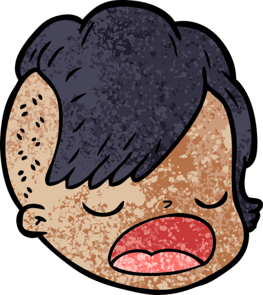 Bir insan tarafından çizilmiş bir kadın yüzü.