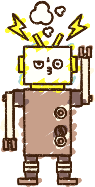 Bir insan tarafından çizilen robot tebeşiri.