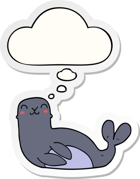 Düşünce baloncuklu karikatür mührü insan tarafından çizilmiş bir çıkartma.