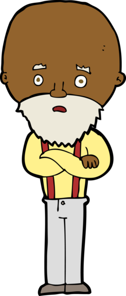 Bir insan tarafından çizilmiş endişeli yaşlı bir adam.