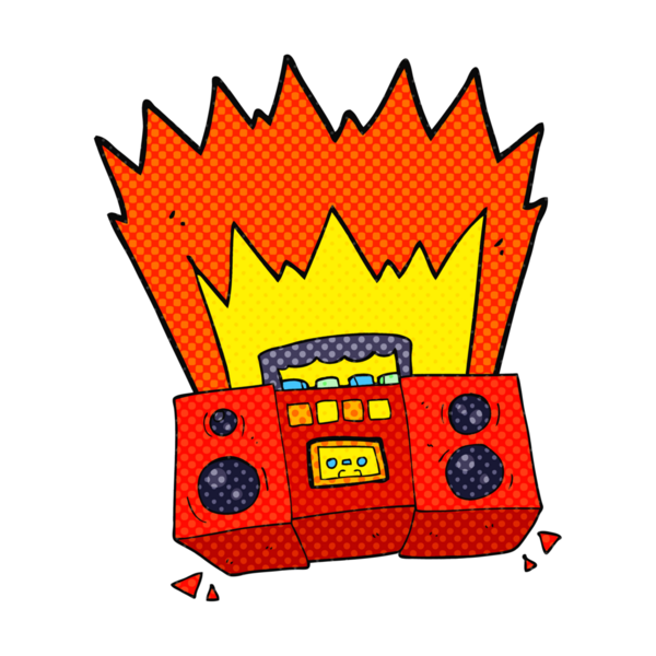 Bir insan tarafından çizilmiş serbest çizim çizgi film teybi.