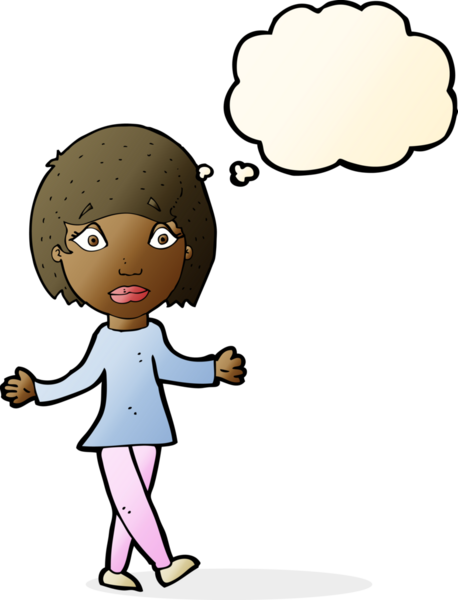 Bir insan tarafından çizilmiş düşünce balonlu bir karikatür.