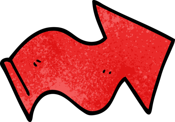 Bir insan tarafından çizilmiş karalama işaretli ok