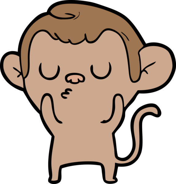 Bir insan tarafından çizilmiş çizgi maymun.