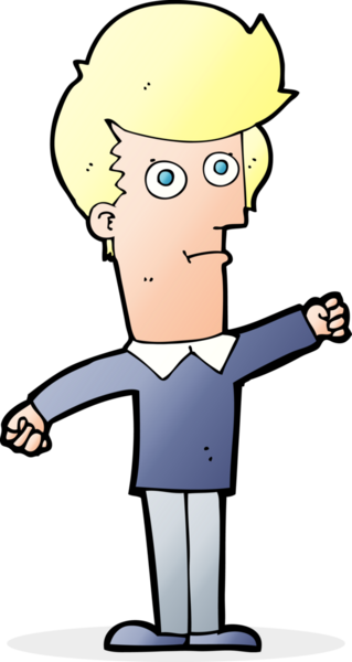 Bir insan tarafından çizilen karikatür adamı.