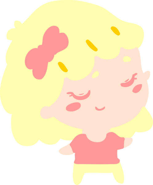 Bir insan tarafından çizilmiş mutlu bir kız.