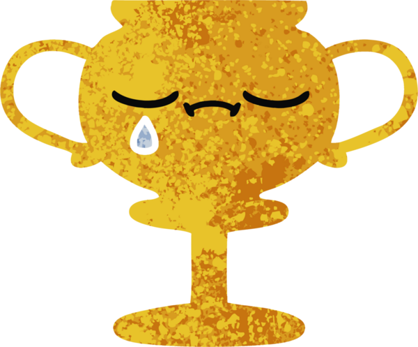 Bir insan tarafından çizilmiş bir kupanın retro illüstrasyon tarzı karikatürü