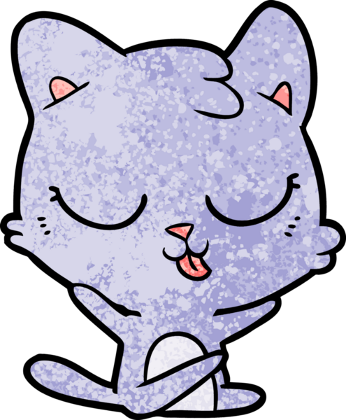 Bir insan tarafından çizilmiş çizgi film kedisi.