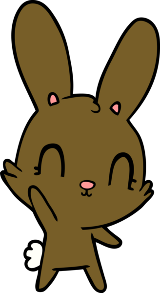 Bir insan tarafından çizilmiş şirin çizgi film tavşanı.