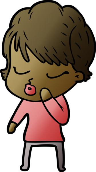 Bir insan tarafından çizilmiş gözleri kapalı çizgi film kadını.