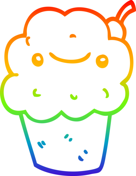 Gökkuşağı gradyan çizgisi bir insan tarafından çizilmiş bir kek.