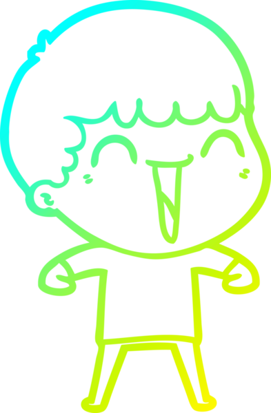 Bir insan tarafından çizilmiş mutlu bir adamın soğuk çizgi çizimi.