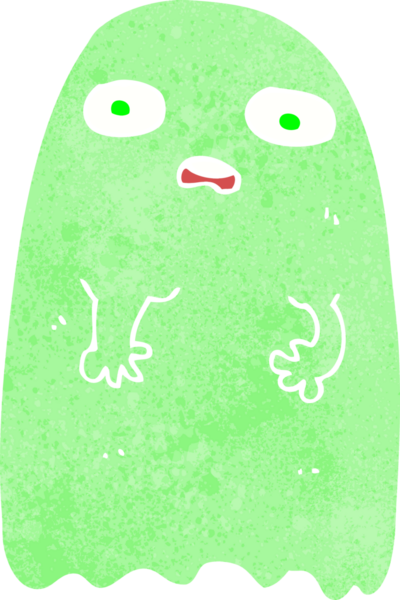 Bir insan tarafından çizilmiş komik çizgi film hayaleti.