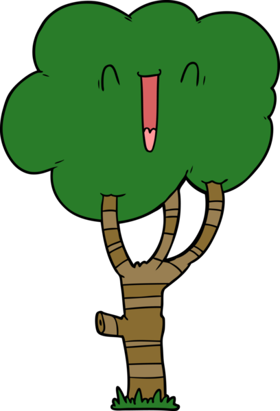 bir insan tarafından çizilmiş bir çizgi film gülen ağacı