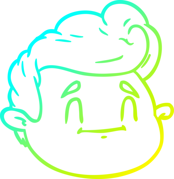 Bir insan tarafından çizilmiş bir çizgi film erkek yüzü çizimi.