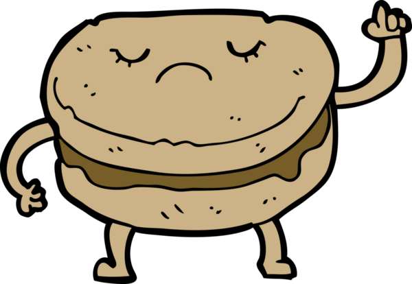 Bir insan tarafından çizilmiş çizgi film bisküvisi