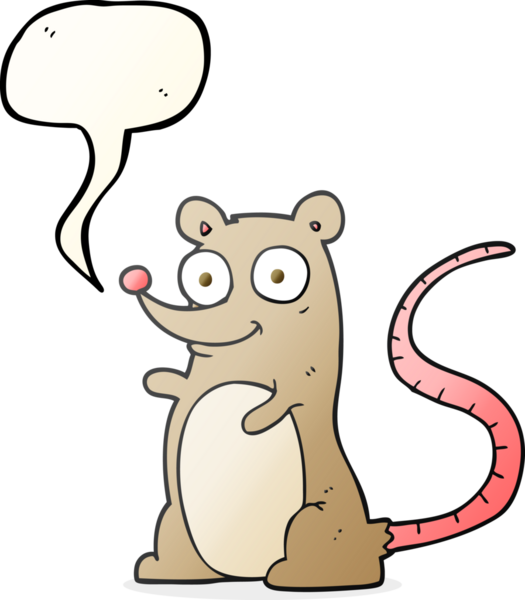 Bir insan tarafından çizilmiş serbest konuşma balonu çizgi film faresi